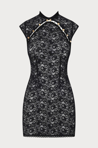Cadolle Meli Black Lace Mini Dress