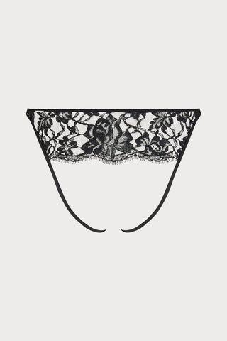 Coco de Mer Aphrodite Open Knicker Black