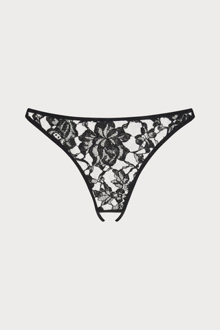 Coco de Mer Aphrodite Open Knicker Black