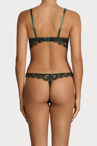 Coco de Mer Arletta Longline Half Cup Bra Emerald