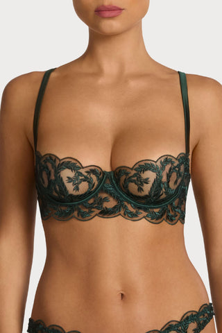 Coco de Mer Arletta Longline Half Cup Bra Emerald