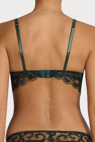 Coco de Mer Arletta Longline Half Cup Bra Emerald