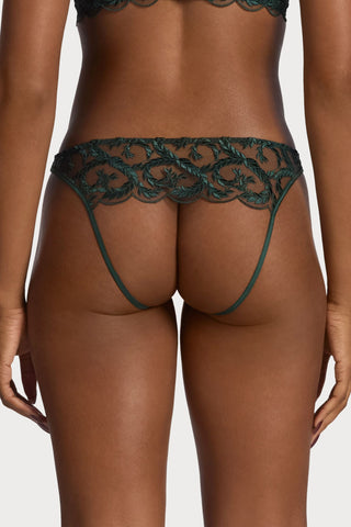 Coco de Mer Arletta Open Knicker Emerald