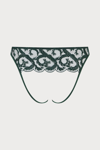 Coco de Mer Arletta Open Knicker Emerald