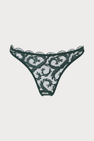 Coco de Mer Arletta Open Knicker Emerald