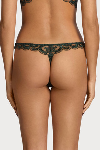 Coco de Mer Arletta Skirted Thong Emerald