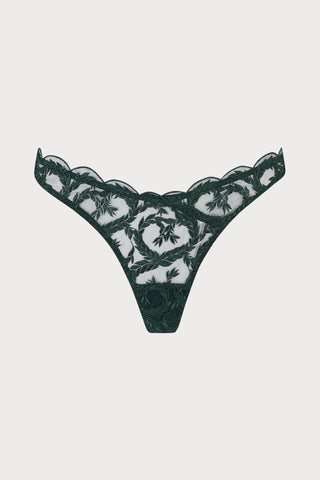 Coco de Mer Arletta Skirted Thong Emerald