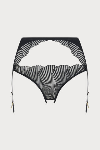 Athena Open Suspender Knicker Black