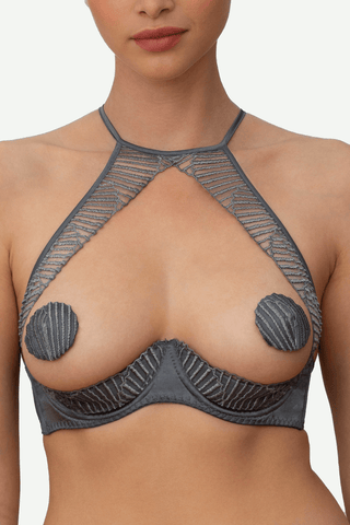 Coco de Mer Athena Quarter Cup Bra Silver