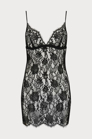 Coco de Mer Hera Black Lace Slip Dress
