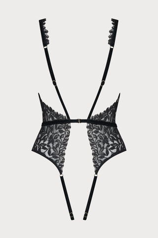 Coco de Mer Irena Open Playsuit Onyx Black