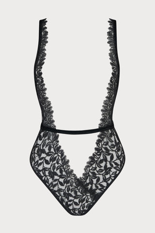 Coco de Mer Irena Open Playsuit Onyx Black