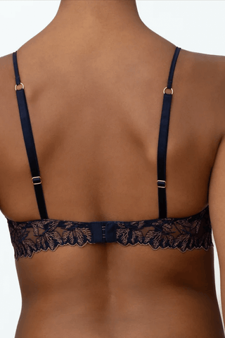 Coco de Mer Odonata Quarter Cup Bra Midnight Blue