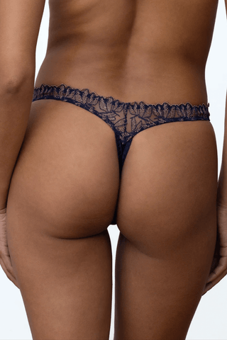 Coco de Mer Odonata Thong Midnight Blue