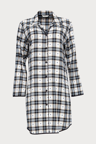 Beth Heart Dobby Check Nightshirt