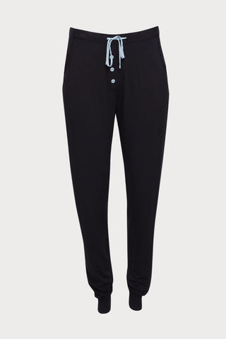 Beth Black Jersey Pants, Size UK 8