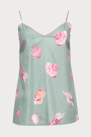Coral Shell Print Camisole, Size UK 8