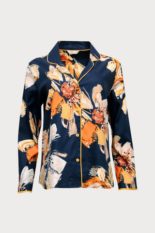 Cosmo Floral Print Long Sleeve Pyjama Top, Size UK 8
