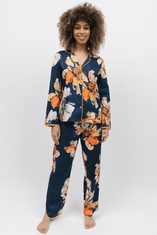 Cyberjammies Cosmo Floral Print Pyjama Pants Navy Mix