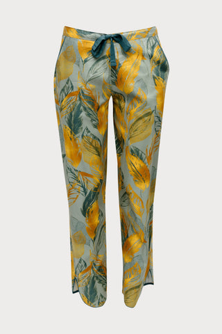 Hannah Leaf Print Pyjama Pants, Size UK 8