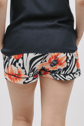 Cyberjammies Nicole Animal Floral Print Shorts Charcoal Mix