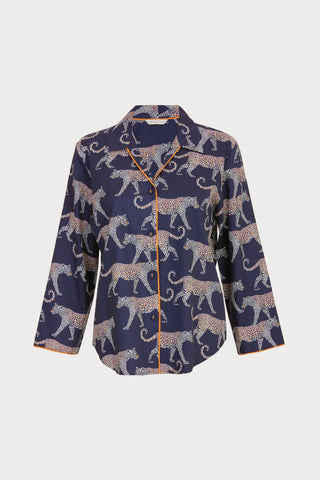 Taylor Leopard Print Long Sleeve Pyjama Top