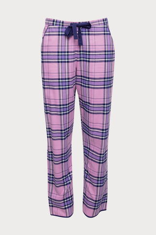 Violet Check Pyjama Pants, Size UK 10