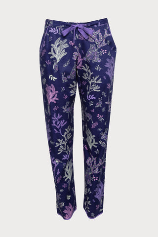Violet Forest Animal Print Pyjama Pants, Size UK 8