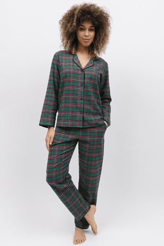 Cyberjammies Whistler Check Pyjama Top Green Mix