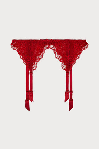Danse des Sens Red Lace Suspender Belt