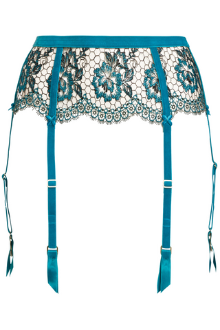 Dita Von Teese Evelina Lurex Suspender Belt Peacock