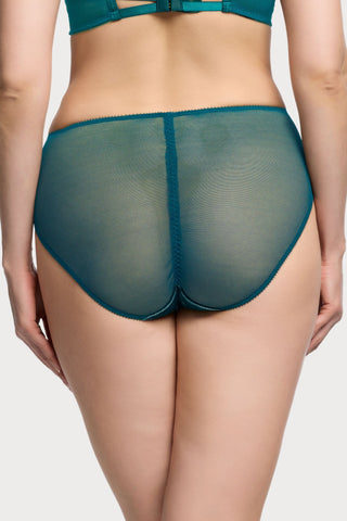 Dita Von Teese Victresse Foil High Waist Brief Kingfisher Blue