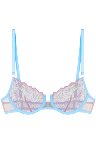 Dora Larsen Echo Butterfly Embroidery Underwire Bra Pale Blue