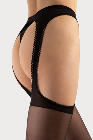 FiORE Amour Strip Panty Tights Black 20 Denier Black