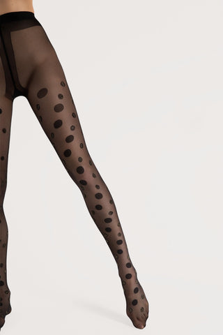 FiORE Bubbles Patterned Tights Black/Gold 20 Denier