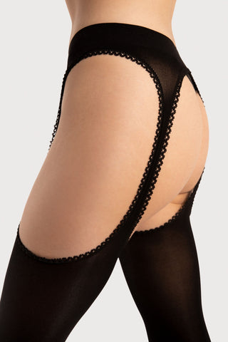 FiORE Diavola Strip Panty Tights Black 60 Denier
