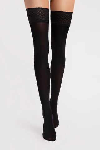 Fiore Ester Black Hold Ups 60 Denier
