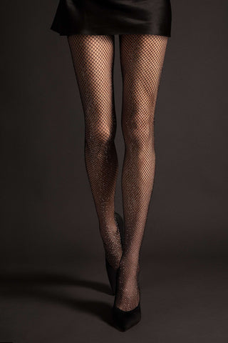 FiORE Inga Shimmer Fishnet Tights Black 20 Denier
