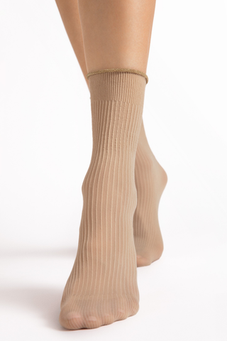 FiORE Sassy Patterned Socks Nude 40 Denier