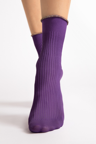 FiORE Sassy Patterned Socks Purple 40 Denier