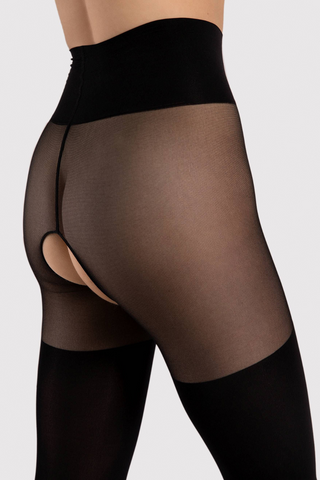 FiORE Sensual Twilight Crotchless Tights Black 40 Denier