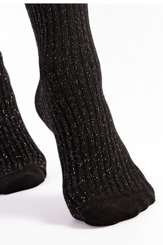 FiORE Trinny Black & Silver Cotton Socks