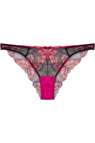 Fleur du Mal Butterfly Embroidery Cheeky Brief Cerise