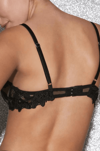 Fleur Du Mal Lily Plunge Demi Bra in Black