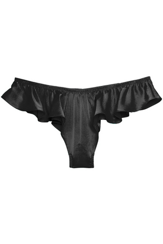 Fleur du Mal Luxe Black Silk Flutter Panty - Silk Knickers
