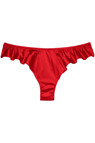 Fleur du Mal Luxe Rouge Silk Flutter Panty - Silk Knickers