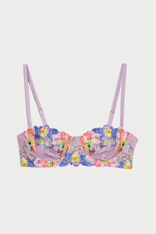 Orchid Embroidery Balconette Bra