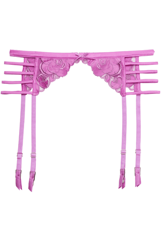 Fleur Du Mal Rose Logo Embroidery Suspender Pink Iris