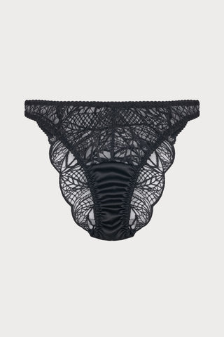 Roxy Black Embroidered Brazilian Brief