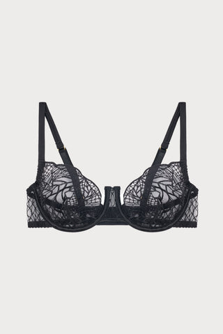 Roxy Black Embroidered Demi Bra